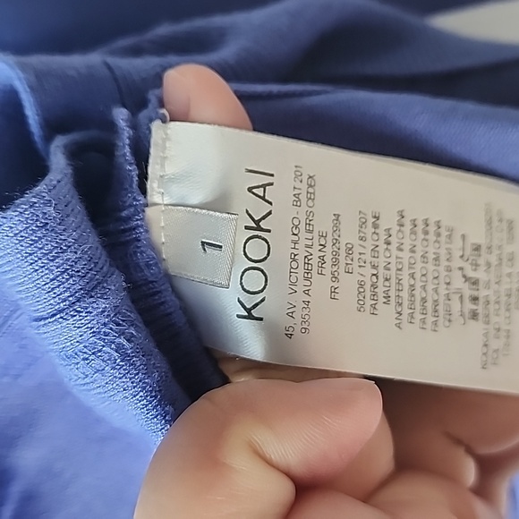 Kookai Braided Trim Fine Knit Button Up Blue Cardigan - Picture 7 of 9